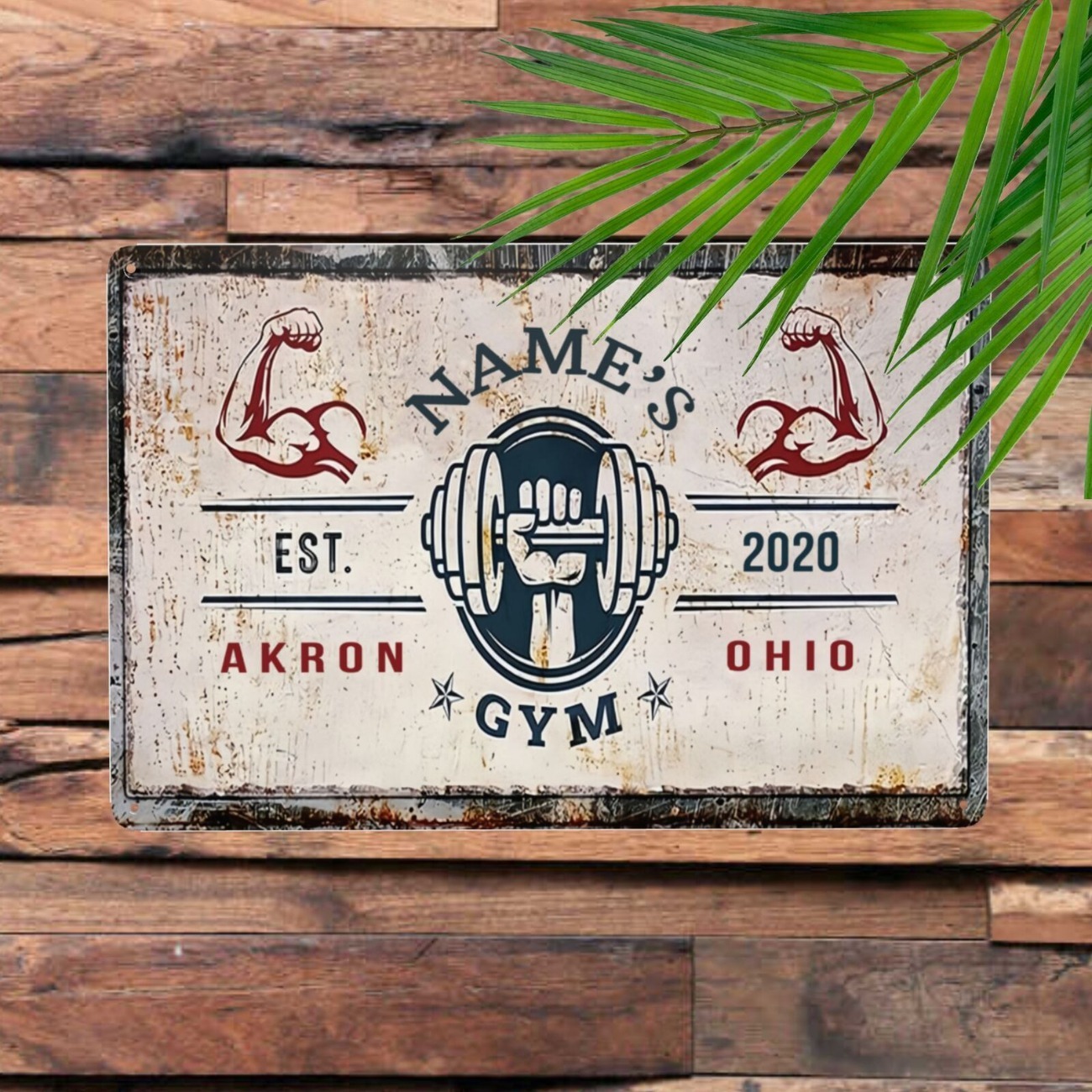Home Gym Custom - Personalized Fitness Aluminum Sign, Custom Name