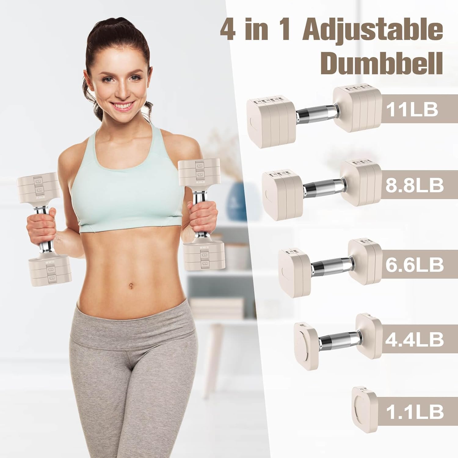 Adjustable Dumbbells Set, 22LB – Home Gym Set Bewertung und Preis