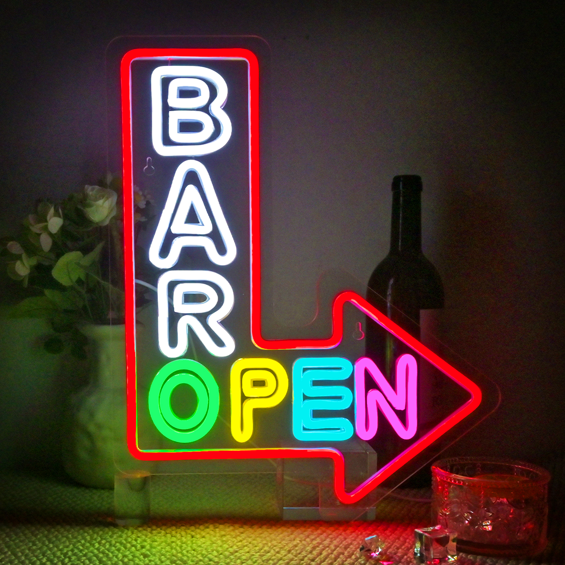 Bar Open Arrow Neon Sign Mix C – Home Gym Aesthetic Bewertung und Preis