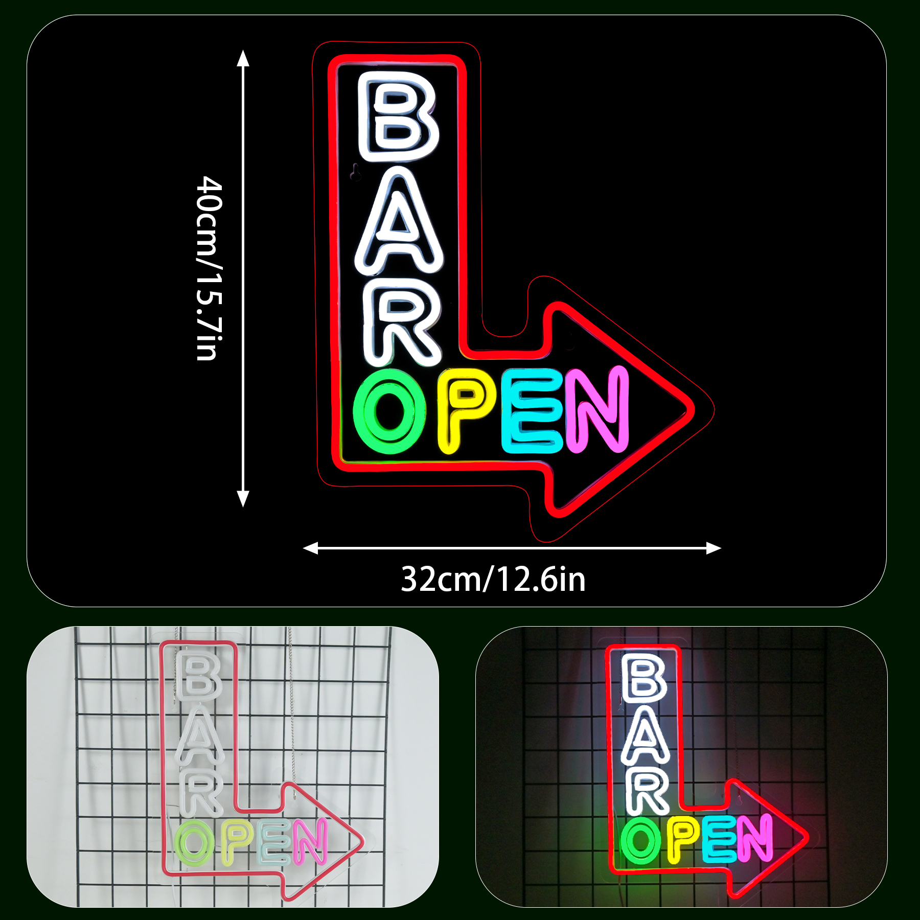 Bar Open Arrow Neon Sign Mix C – Home Gym Aesthetic Bewertung und Preis