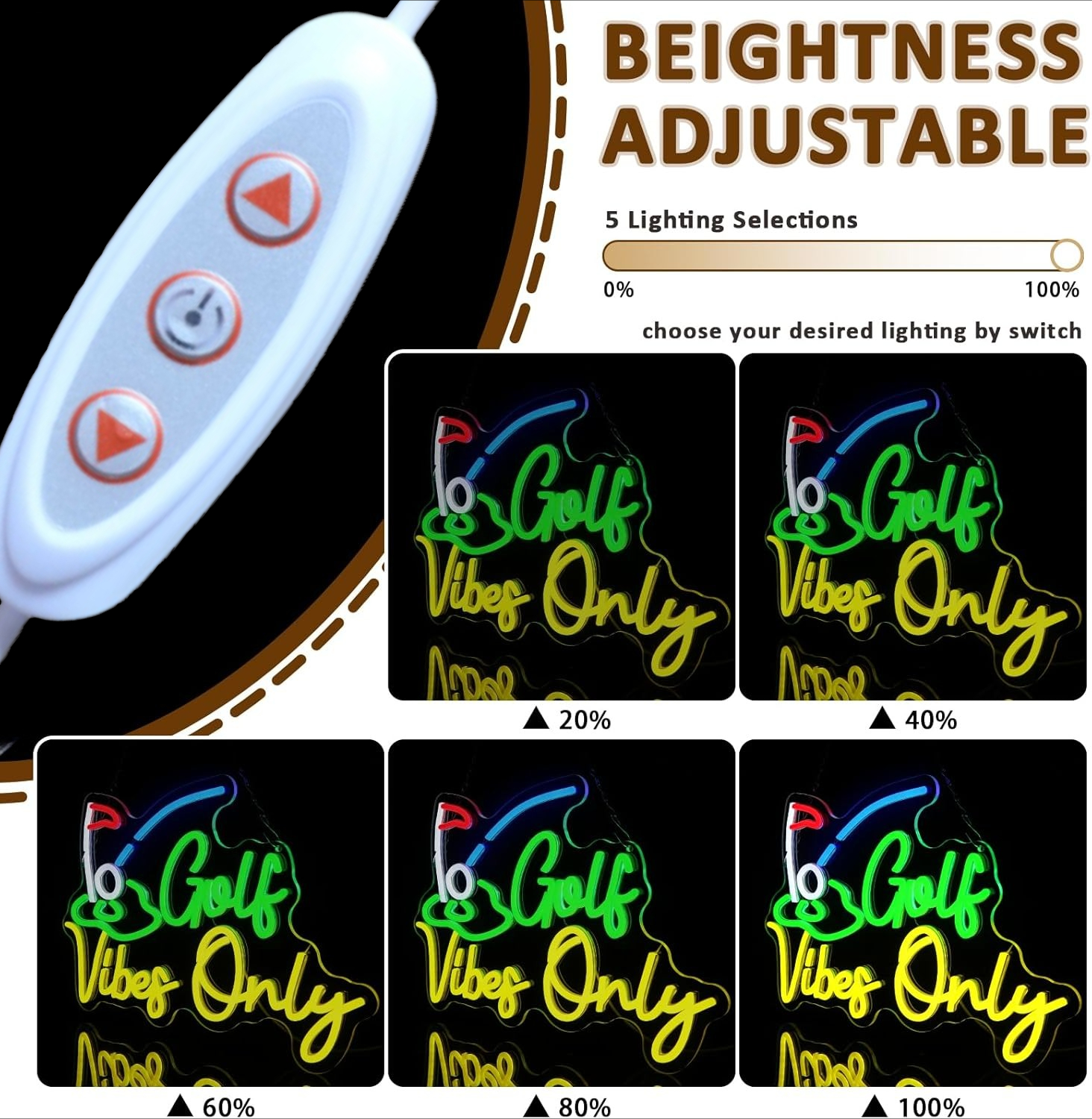 Golf Vibes Only Neon Sign – US – Home Gym Vibes Bewertung und Preis