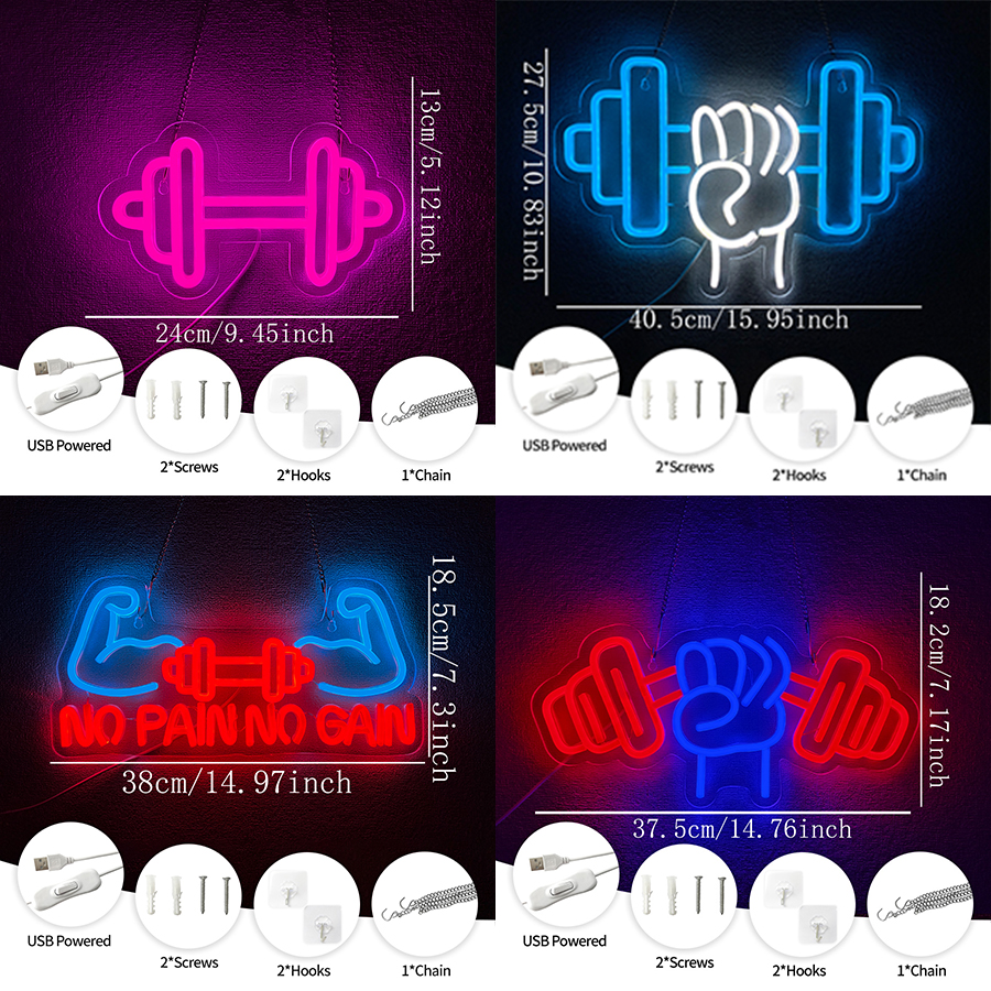 No Pain No Gain Neon Sign for  – Home Gym Aesthetic Bewertung und Preis