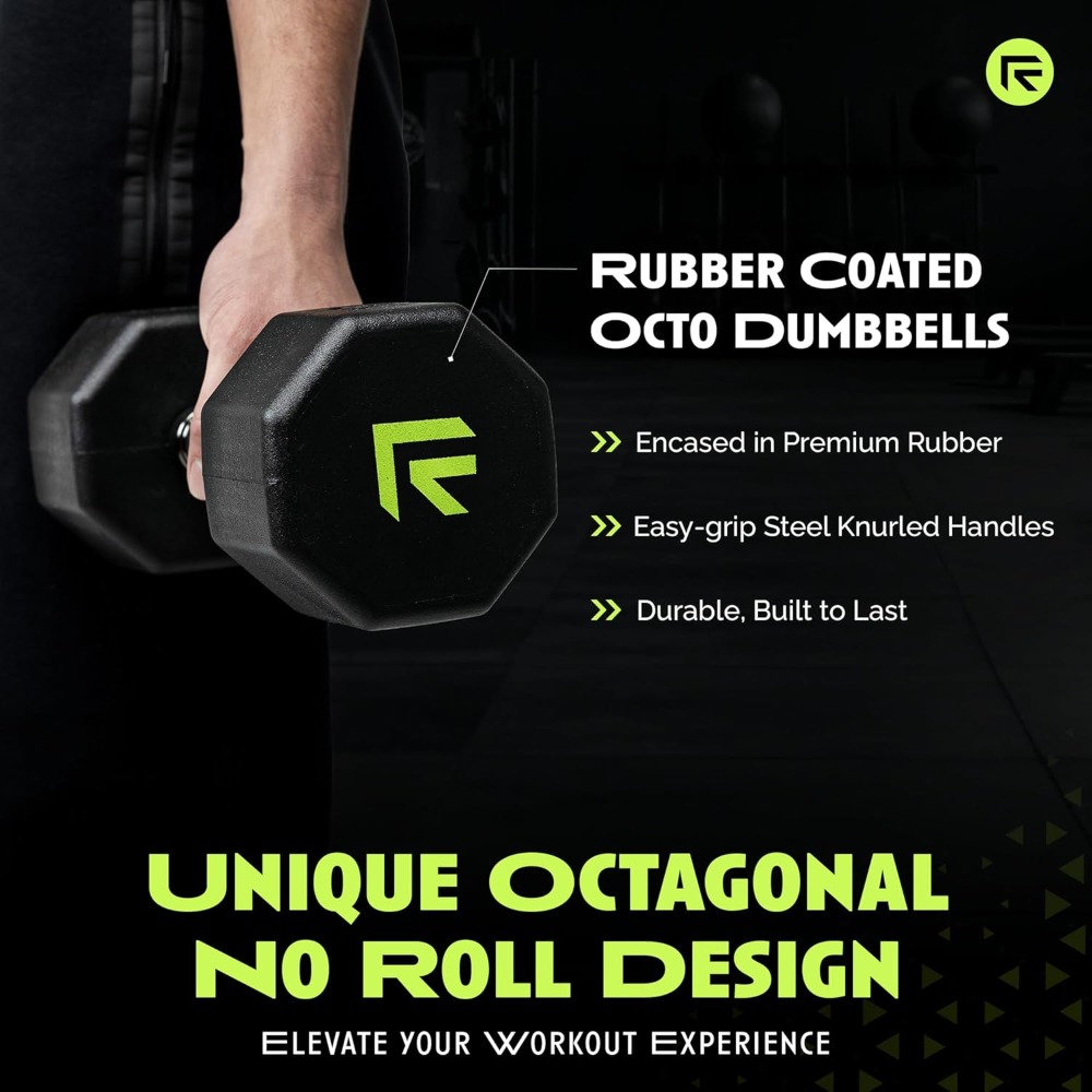 Rubber Coated Dumbbells - No R – Home Gym Usa Bewertung und Preis