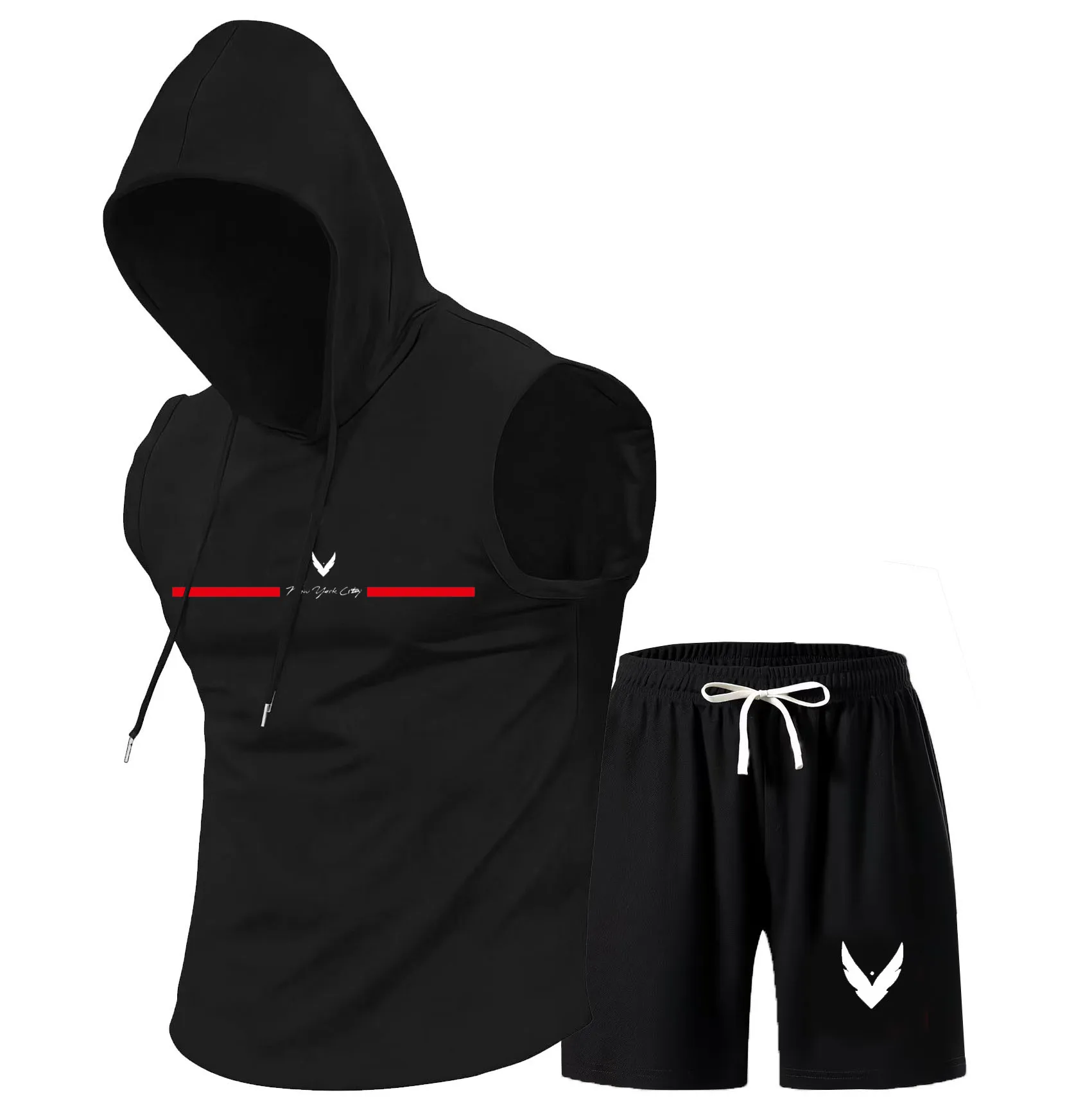 Men's hooded vest set sleevele – Home Gym Set Bewertung und Preis